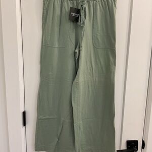 Velvet by Jenny Graham Women's Wide Leg Tee Shirt Cotton Pants - Sage Green